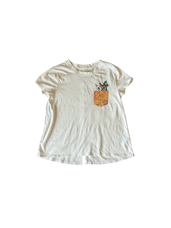 Old Navy Other - Old Navy Cream Short-Sleeve Tee with Gold Flip Sequin Pocket size XL (14)